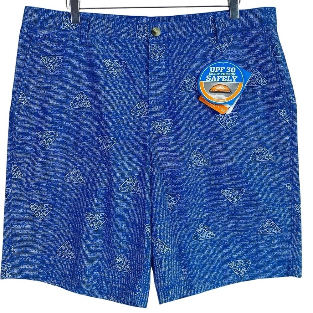 Columbia Super Bonehead Blue Fish Print Shorts Size 38